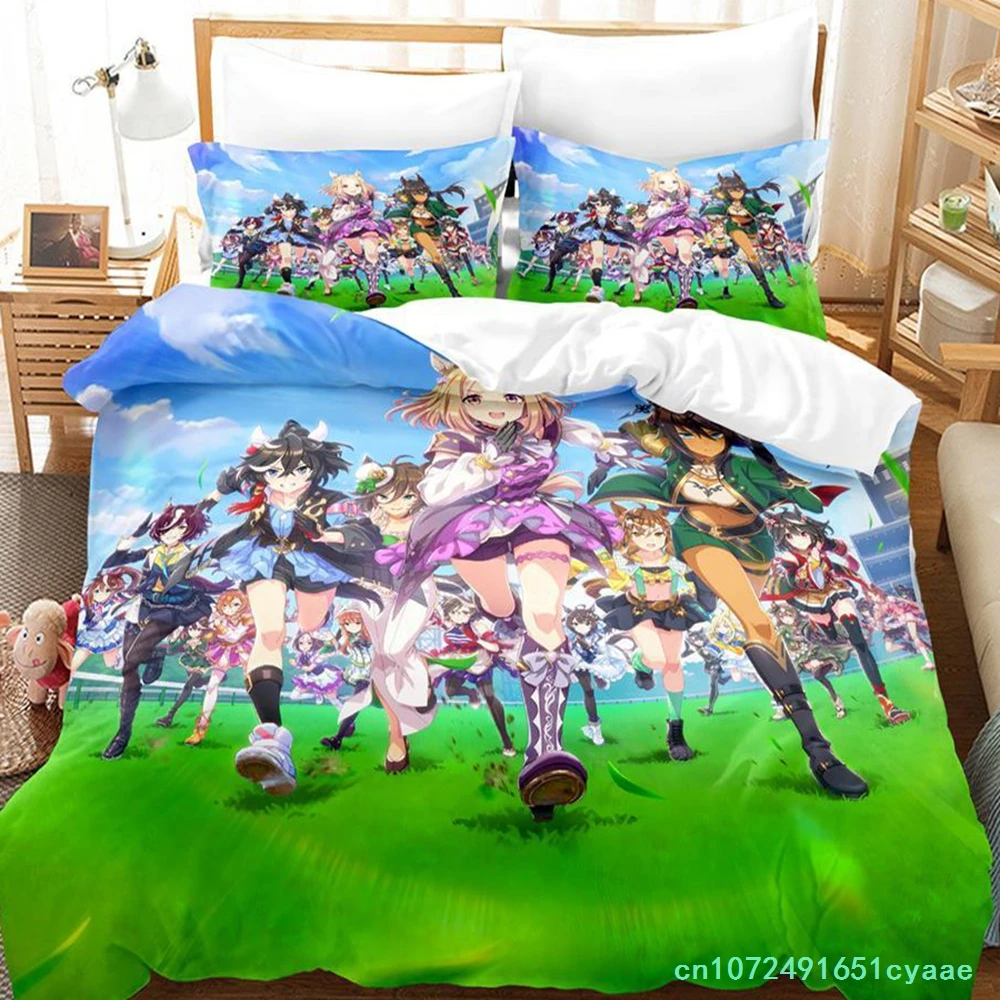 Pretty Derby Bedding Set Single Twin Full Queen King Size Bed Set Adult Kid Bedroom Duvetcover Sets Anime Parure De Lit Bed
