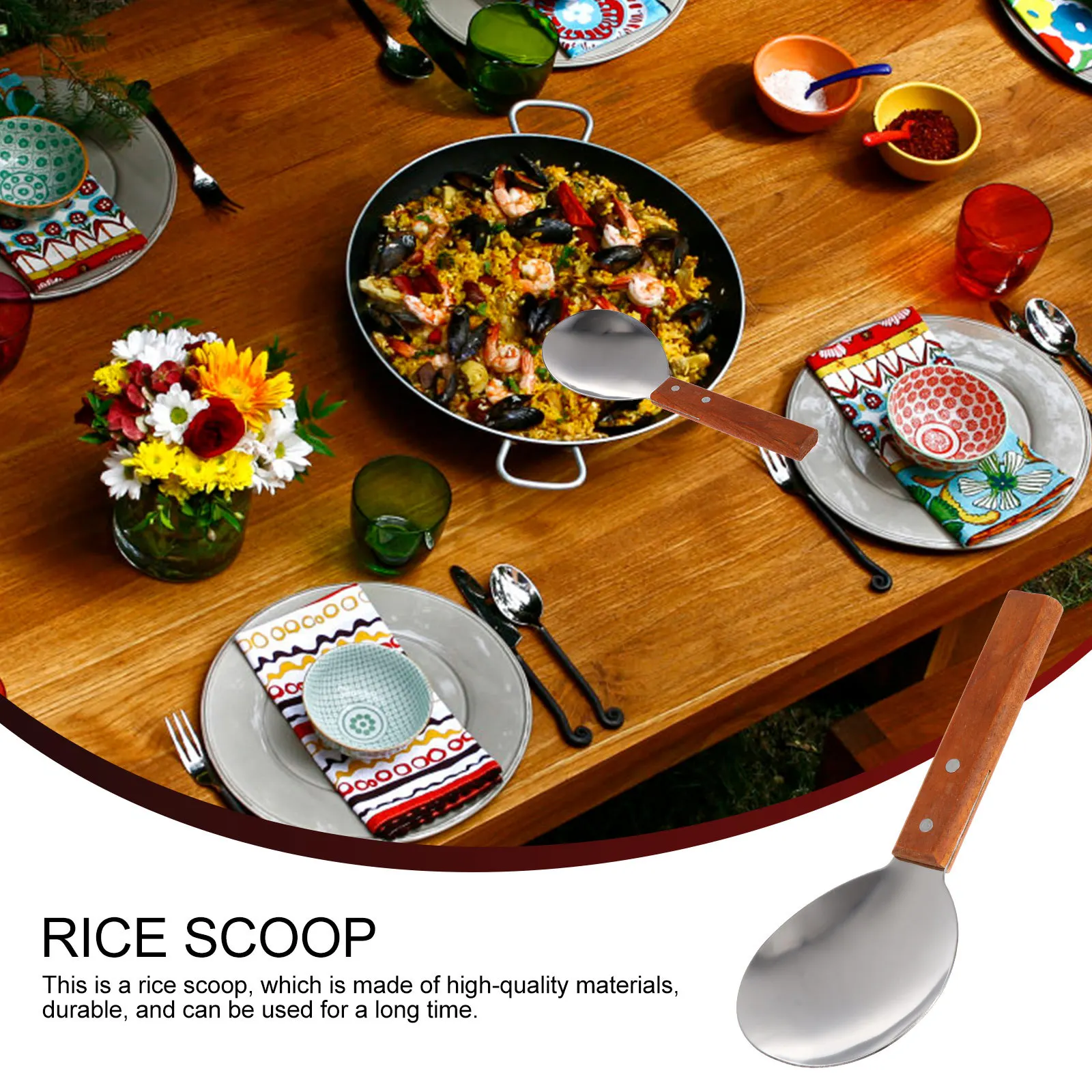 

2pcs Large Rice Spoon Stainless Steel Non-Stick Cooking Scoops Kitchen Home Restaurant Spoons Cooking Supplies