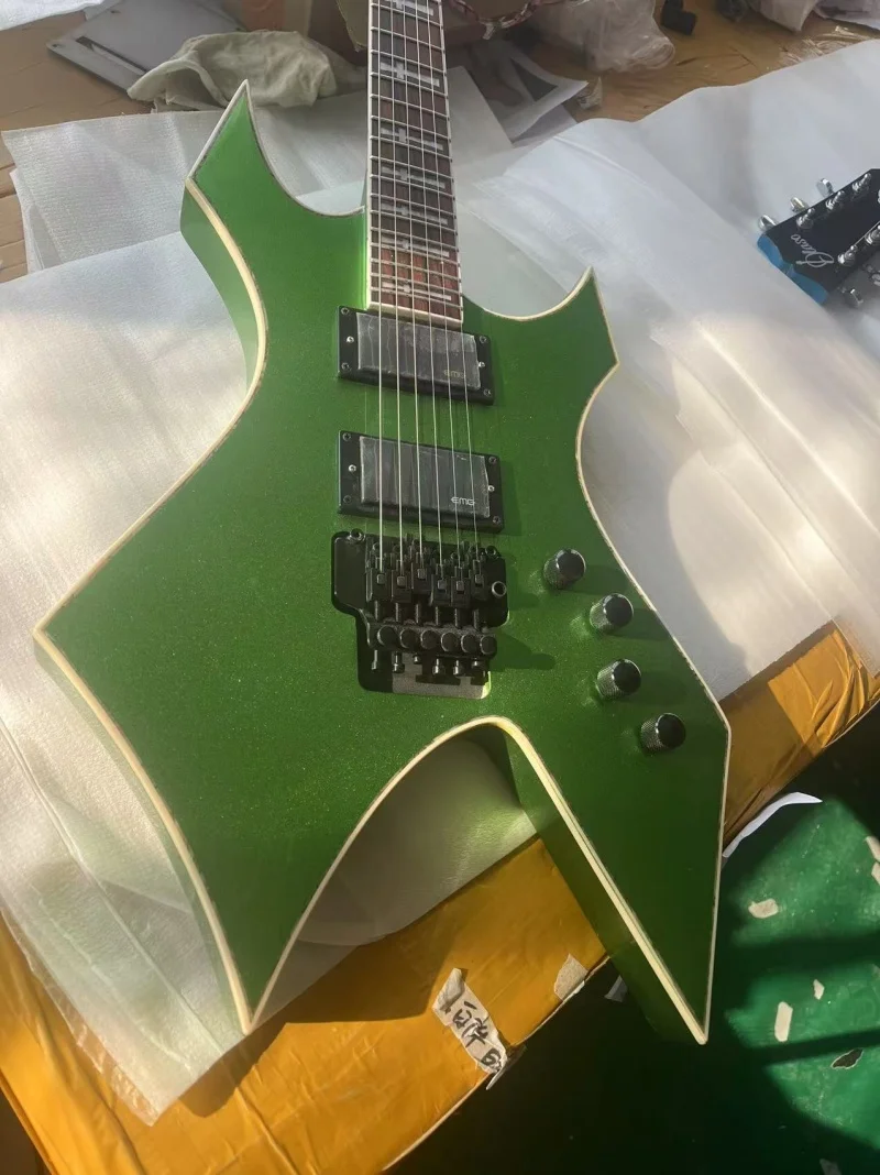 

Free delivery 6-string special-shaped electric guitar，Body abalone binding，Rosewood fingerboard，Floyd rose bridge,