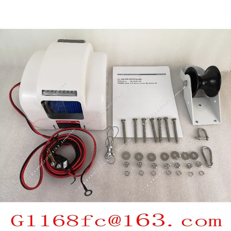 12V Overload Protection Remote Control Stainless Steel Aluminum Alloy Marine Drum Anchor Winch Parts