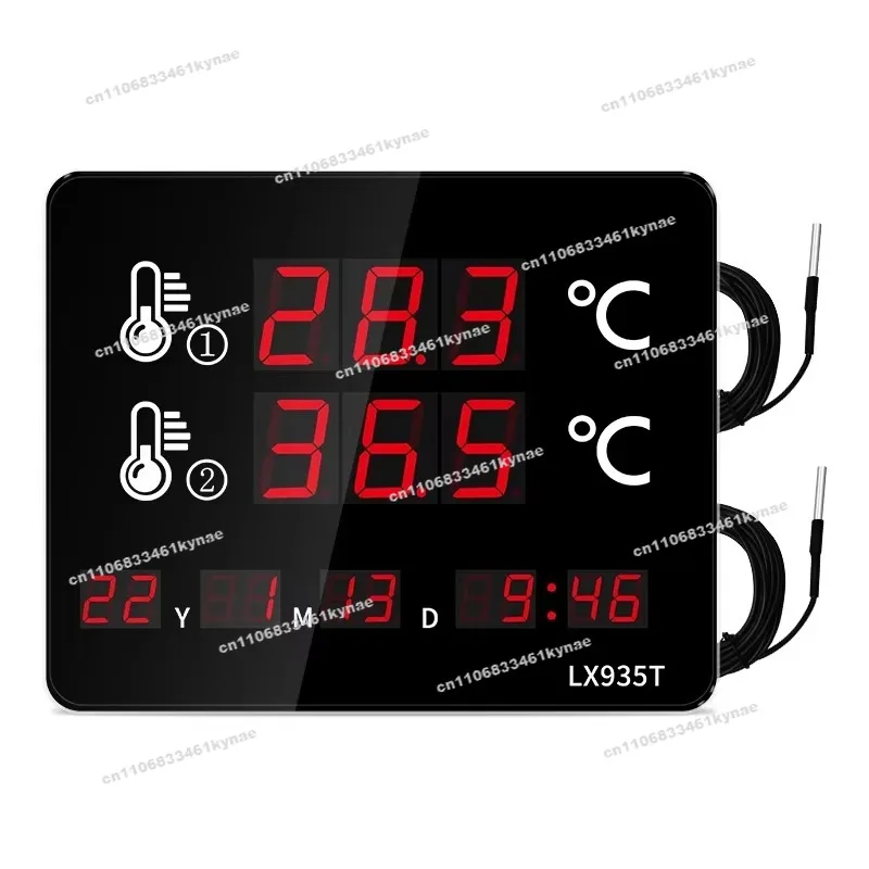 For LX935T High Temperature Digital Thermometer, Dual Temperature Display 0.1C Resolution 5m Probe, Suitable for Swimming