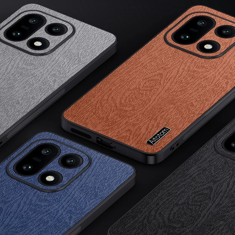 حافظة لهاتف فيفو X300 Pro حافظة هاتف جلدية فاخرة مصنوعة من الخشب لهاتف فيفو X200 Ultra X200 Pro mini X100S X90 Pro Plus غطاء ممتص للصدمات ناعم