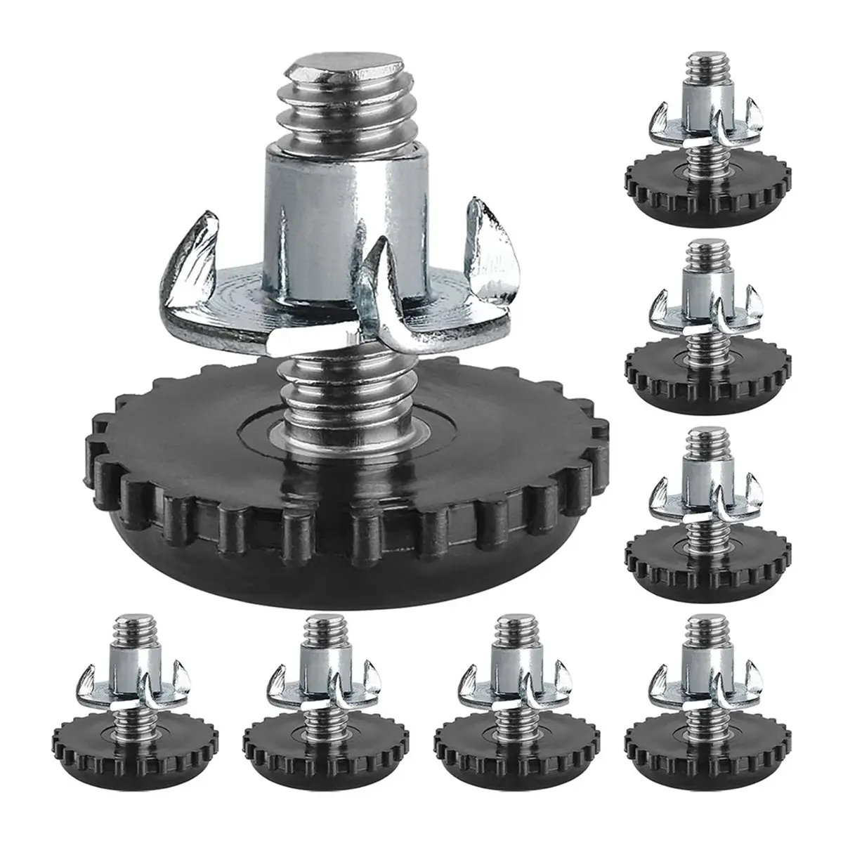 【CYBER MONDAY】8 Pcs Stainless Steel Patio Furniture Leveling Feet Screw in Threaded Outdoor Furniture Levelers Adjustable Table