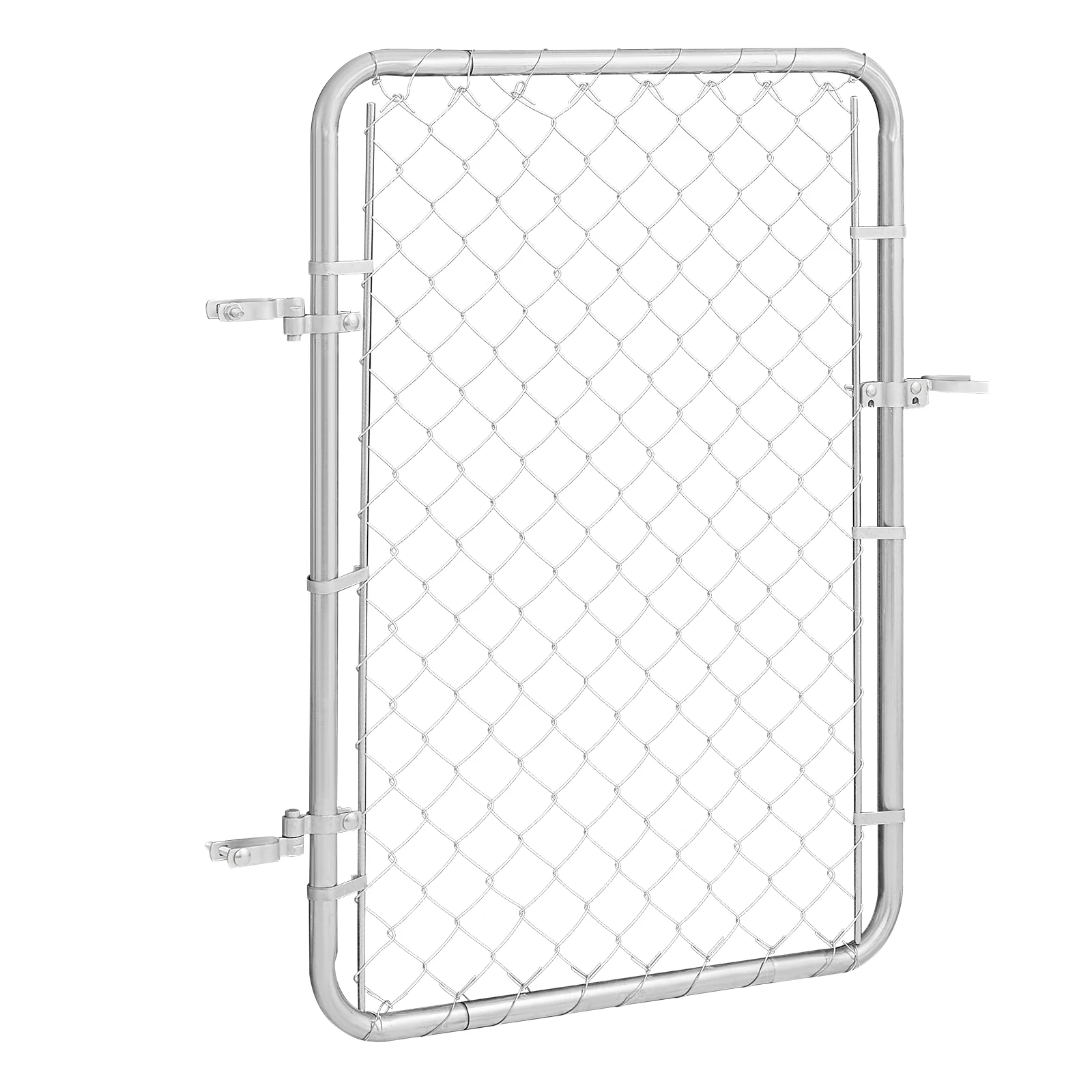 Chain Link Fence Gate, 32 x 46 in, Compatible with 2-4 ft (W) x 4 ft (H) Garden Fence Gate Opening, Adjustable Chain Link Fence Panel