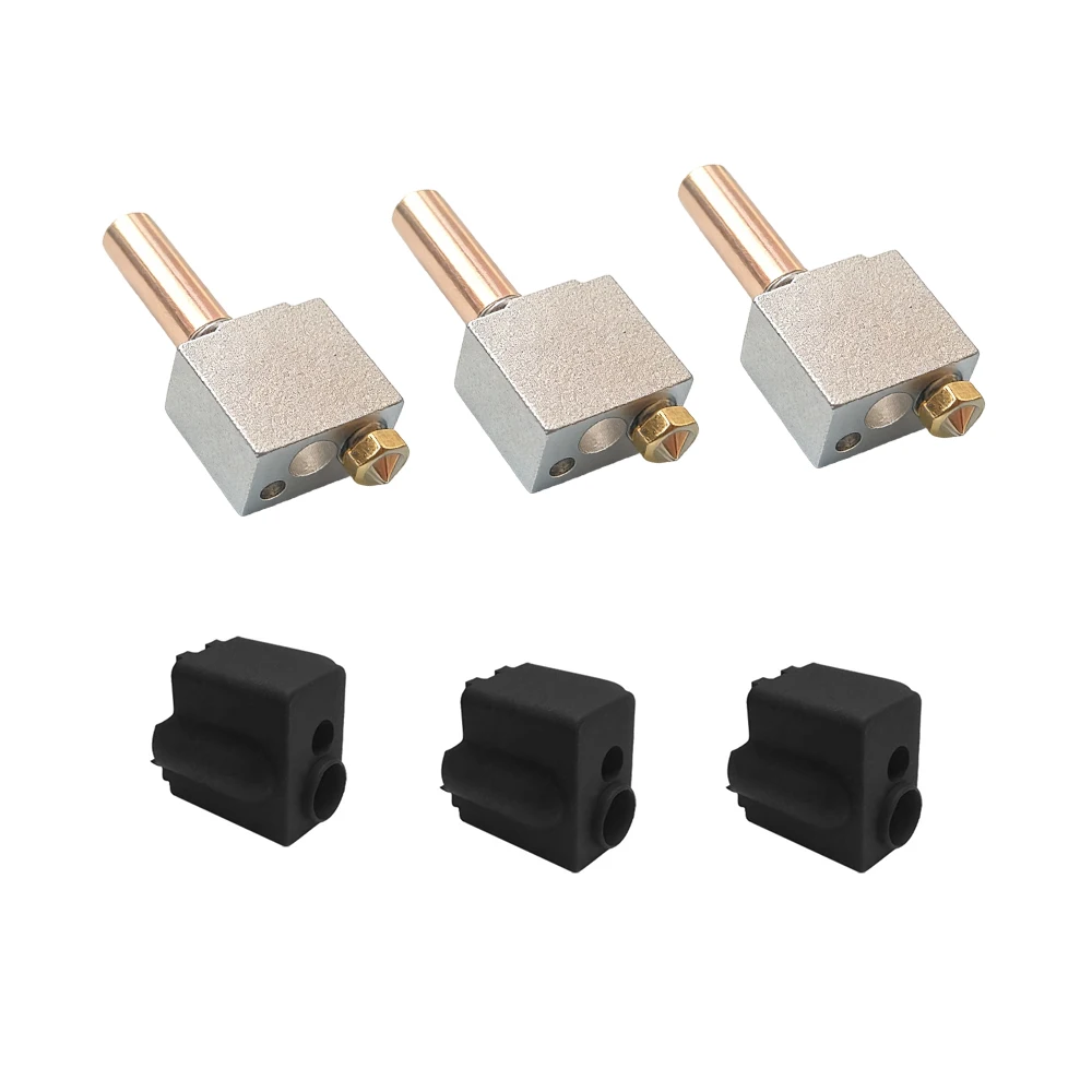 3Set/Lot FLSUN Super Racer Hotend Kit Delta SR 3D Printer Accessory Nozzle 0.4mm Titanium Alloy Copper Heatbreak Silicone Sleeve