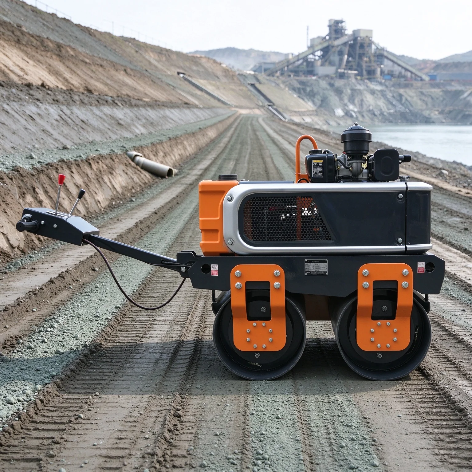 Reinforced-build Pressure gauge equipped hand control road roller  light compaction roller road compacting equipment