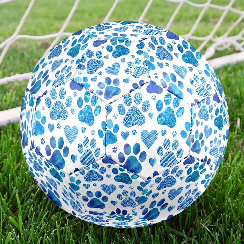 Cute Dog Footprint Soccer Ball Machine-stitched Indoor/outdoor Universal Soccer Ball Gift for Soccer Enthusiasts