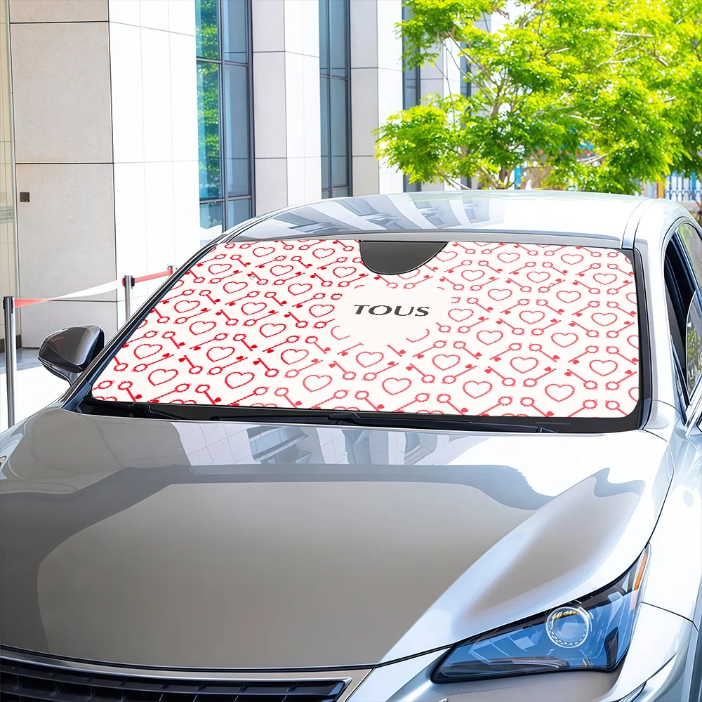 الأزياء T-Tous- الفاخرة الدب الفاخرة مظلة السيارات الستائر الزجاج الأمامي المضادة للأشعة فوق البنفسجية حماية الجبهة الشمس الظل التبريد حامي
