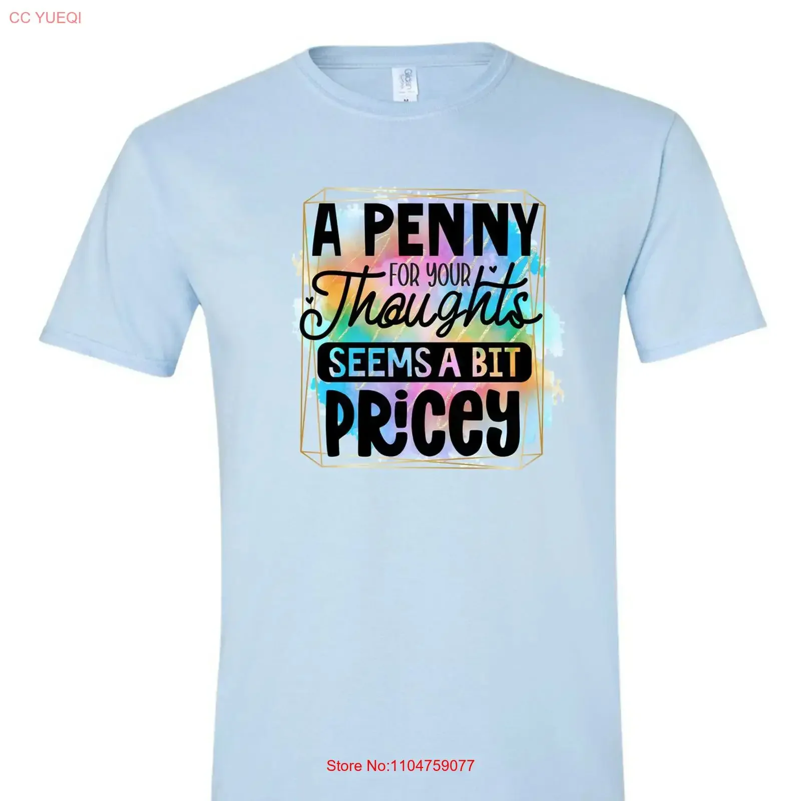 ENJOY LIFE T SHIRT 100 PRESHRUNK COTTON A PENNY FOR YOUR THOUGHTS vintage Washed Breathable Versatile Stylish Slightly