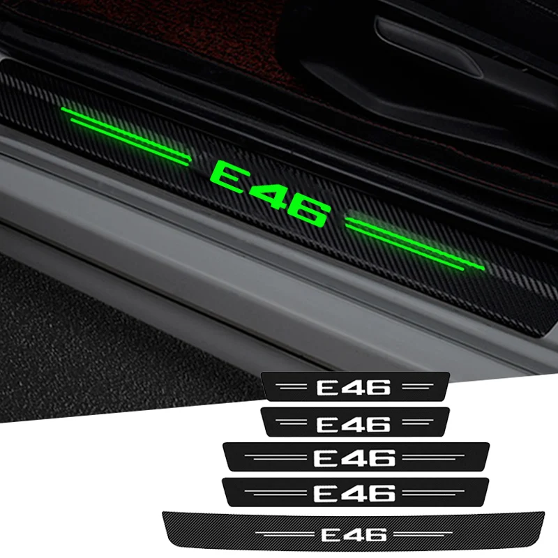 Luminous Car  Door Threshold Stickers Decals for BMW E46 Badge E30 E60 E61 E83 E34 E36 E39 E90 E91 E71 Sill Anti Scratch Film