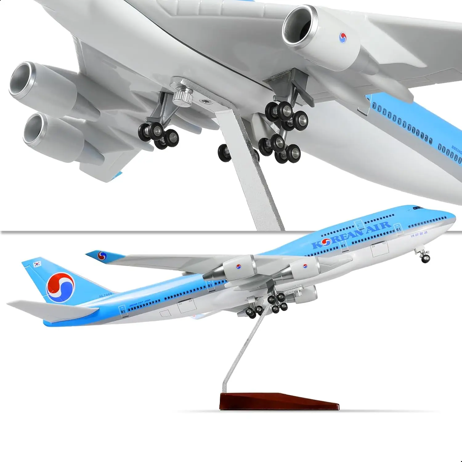 

47cm Korean Airline B747-8 Planes Model 1:150 Scale Resin Airplane Diecast Model Children toys W Light & Wheel for Collections