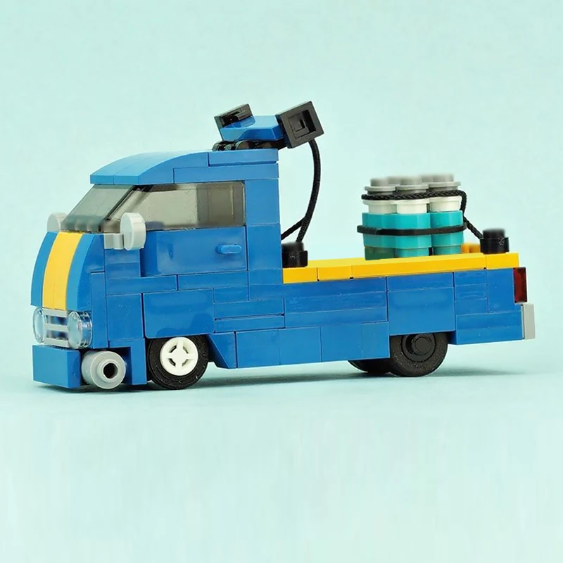 City Car Model MOC Building Bricks Cargo Transport Pickup Truck Modular Technology Children Holiday Gifts Assemble Toys Suit