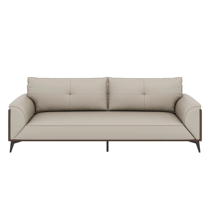 

#Genuine Cowhide Leather Office Sofa Set Seater with Matching Coffee Table Ideal for Reception Rooms Hotel Lobby Lounges