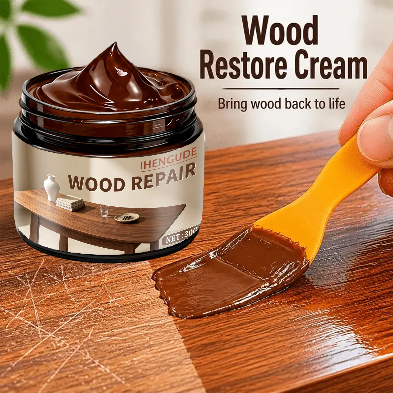 Brown Wood Scratch Repair Paste, Quick-Drying Type, Fast-Curing Emergency Wood Repair, a Must-Have for Lazy People, Long-Lasting, One-Time Application, Strong Protective Effect.