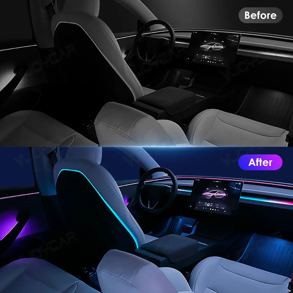 New Ambient Light for Tesla Model 3 Highland Dynamic Atmosphere Light Kit Door Grab Breathing Lamp Air-vent Stream Seat Back LED