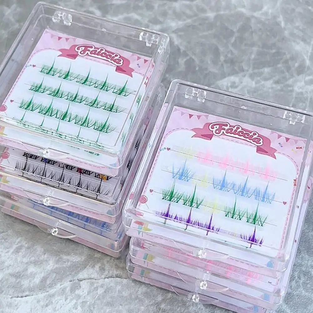 NEW Colored Eyelash Clusters Manga Lashes Colored False Eyelashes Natural Long Faux Bunche Makeup Wholesale