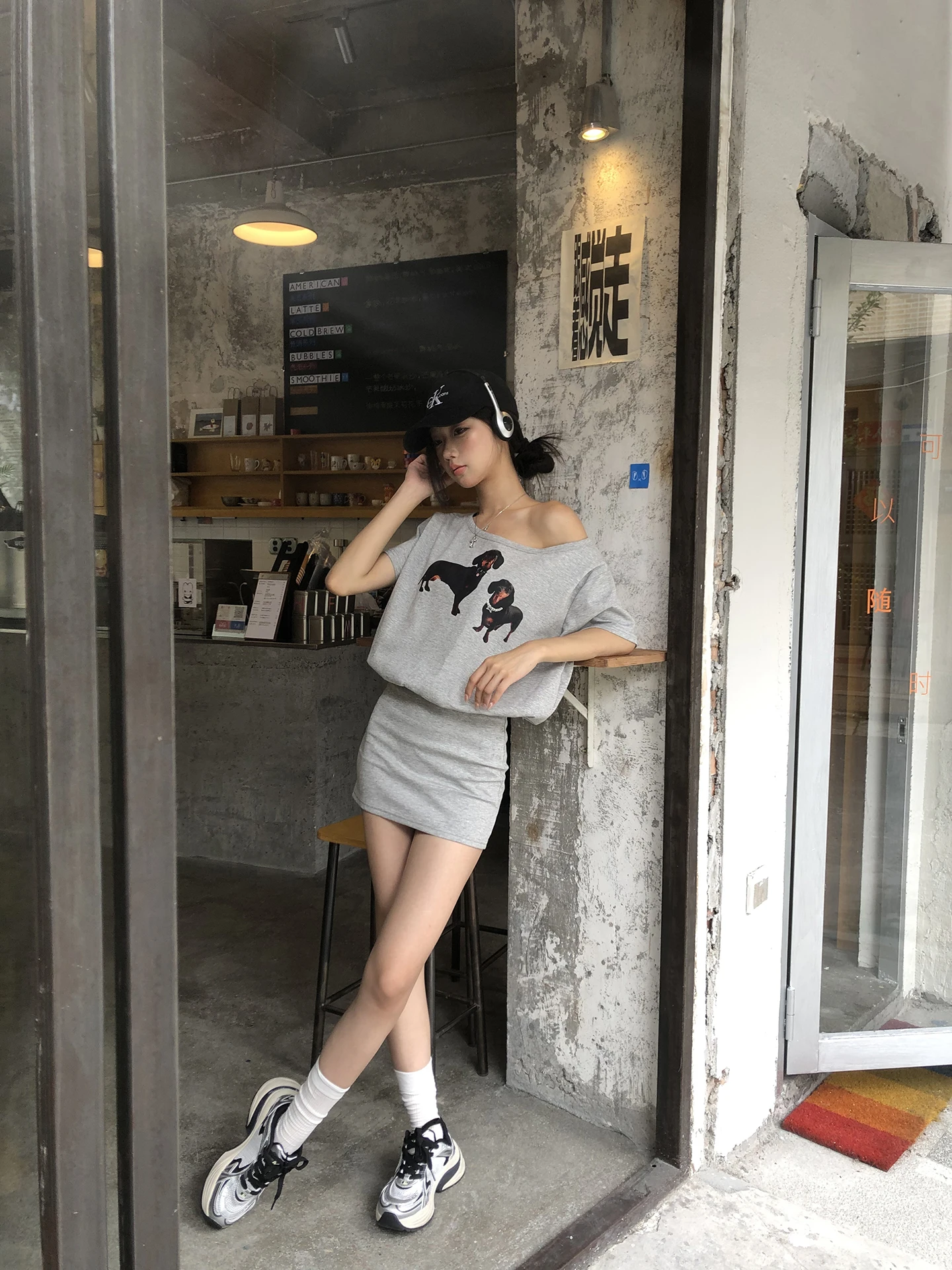 Ele Simple ey Summer Dr Damen-Baumwollmischung mit hoher Taille, H-Line Commute Sle ort Sve Casual Faion Dr