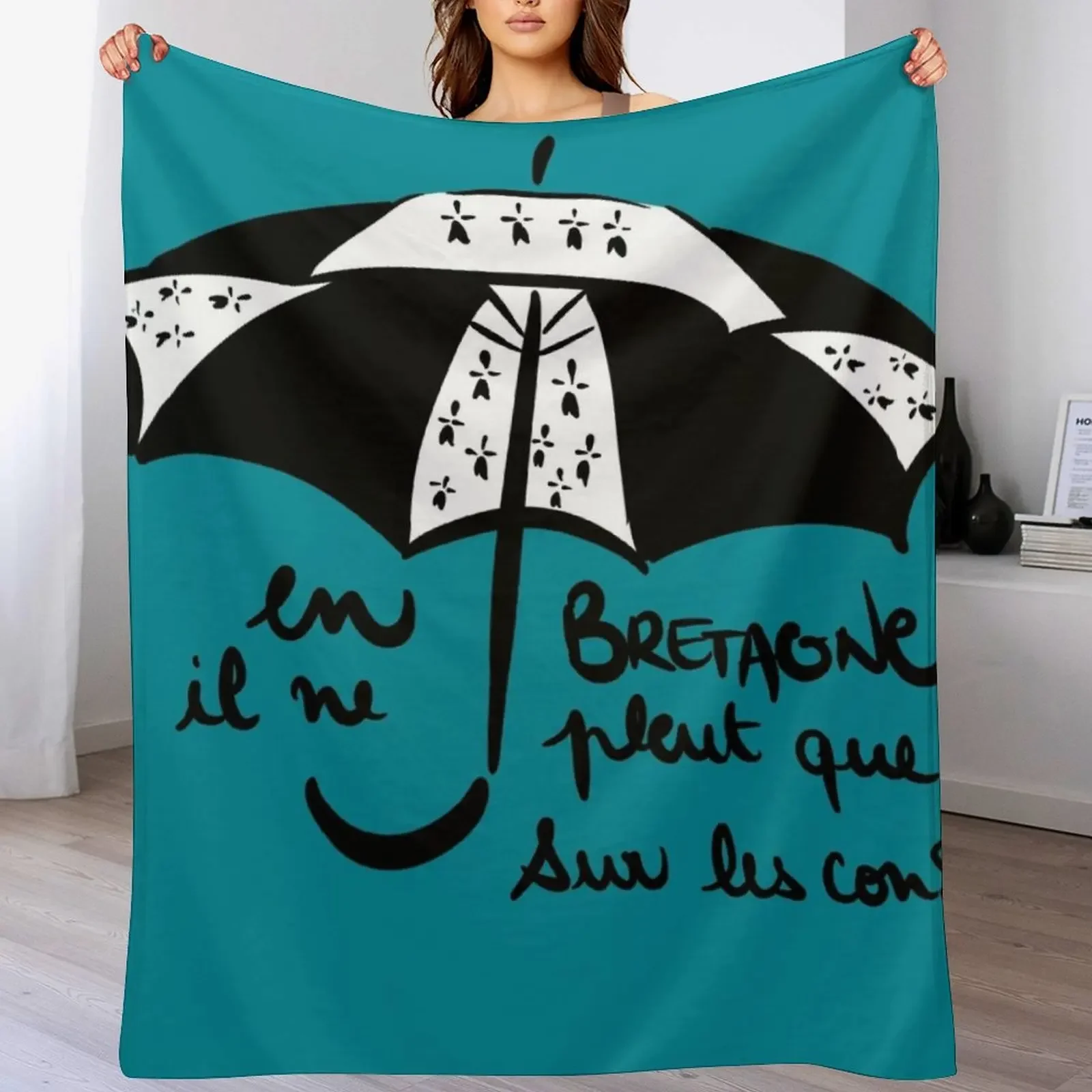 

in brittany it only rains on idiots Throw Blanket Spring Fall Cozy Throw Blanket for Couch