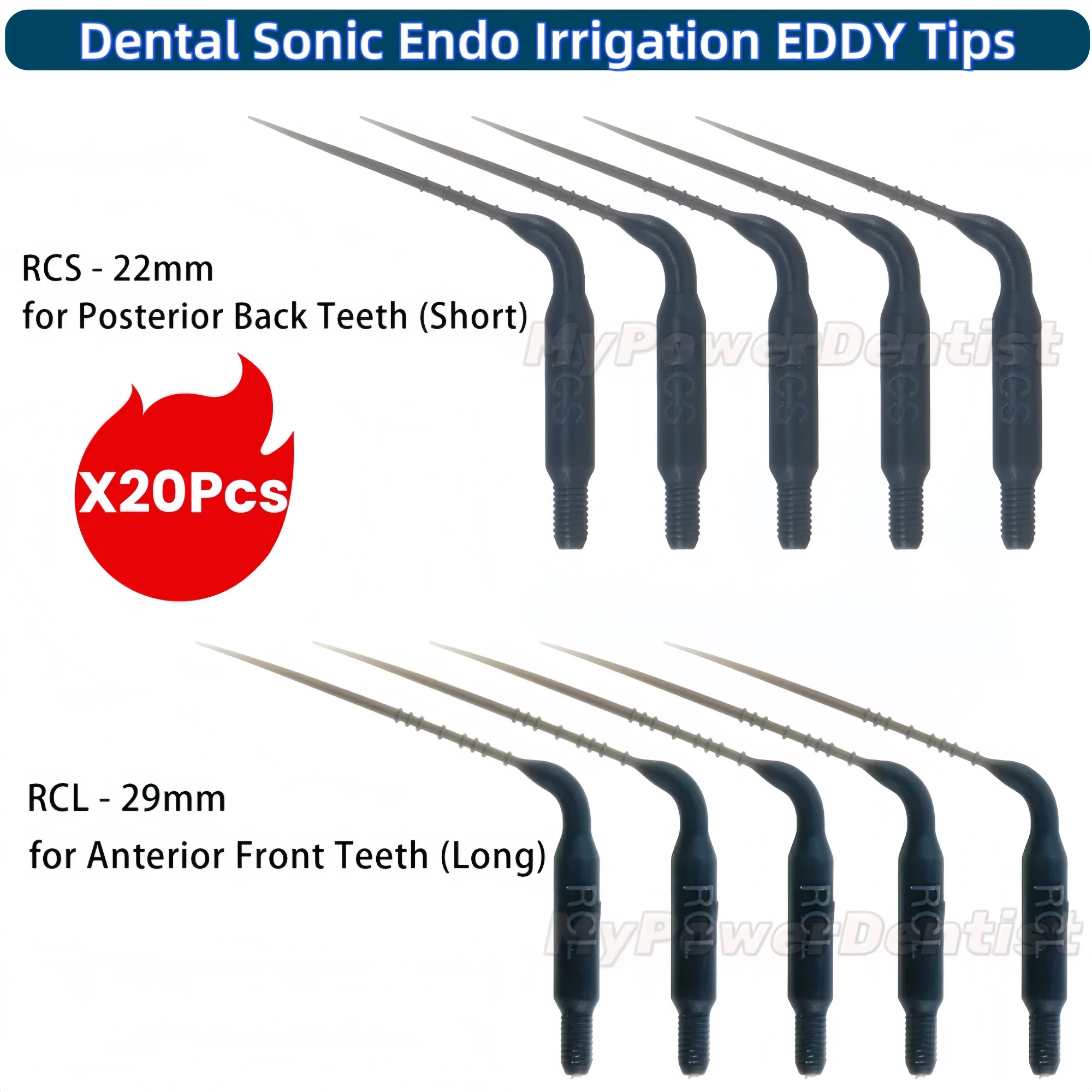 

Dental Sonic Endo Irrigation EDDY Tips Short Long For VDW KaVo Air Scaler Handpiece 20Pcs