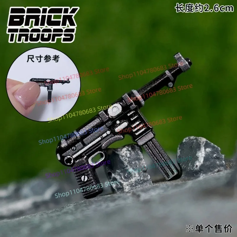 MOC اللبنات الحرب العالمية الثانية الأسلحة النارية العسكرية الملحقات التجمع نموذج عرض تمثال دمية مصغرة لعبة الزخرفية هدية