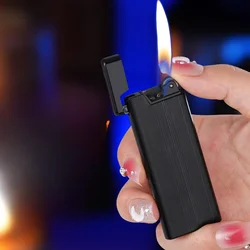 2026 Slim And Compact Creative Grinding Wheel Lighter Visual Gas Storage Butane Gas Outdoor Windproof Portable Cigarette Lighter