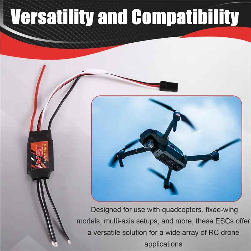 Best-RC Drone Brushless ESC 15A Blheli Electric Speed Controller For Quadcopter Aircraft Models Fixed Wing Multi-Axis FPV
