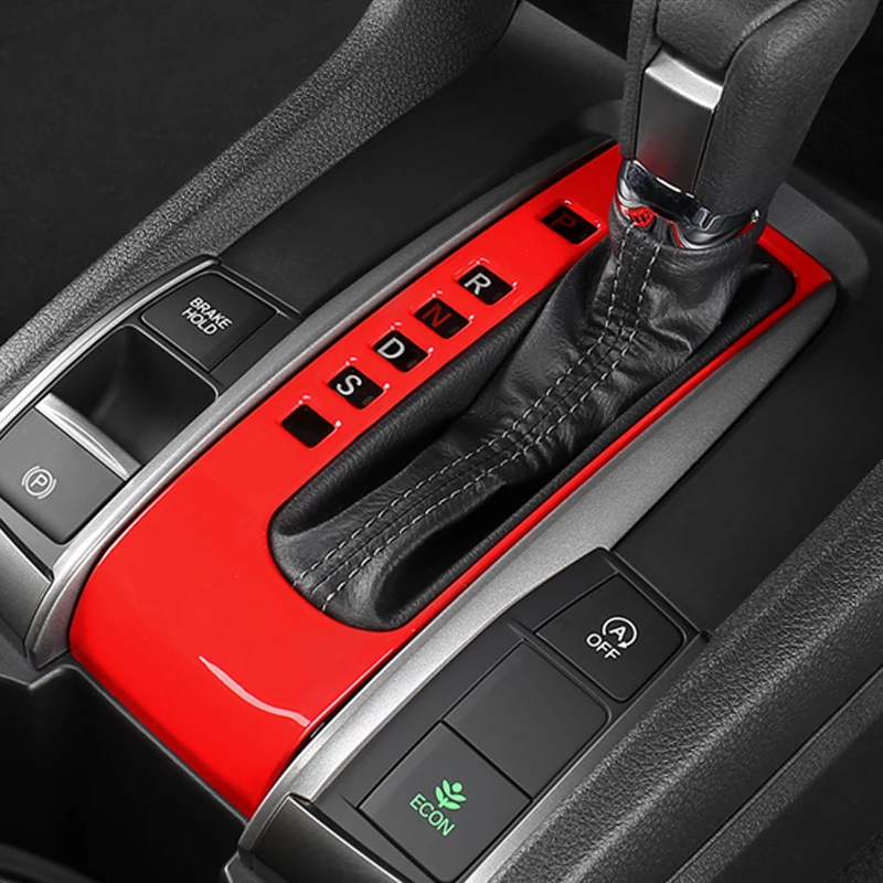 For ﻿HONDA 2016 2017 2018 2019 2020 2021 10th CIVIC SEDAN HATCHBACK AT Gear transmission decorative sticker interior accessories