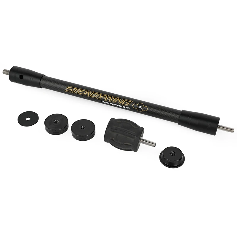 Archery 6/8/10/12 Inch Compound Bow Stabilizer Rod 3K Carbon Fibre Shock Absorber Side Rod Damping Bow Adapter Stabilizer Bar