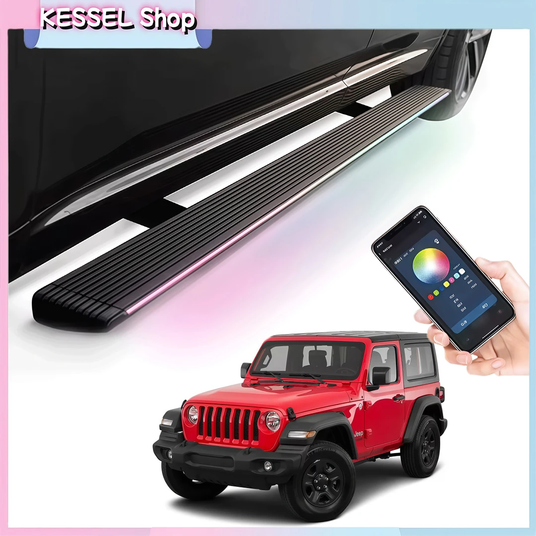 

Deployable Power Side Step with LED Light Electric Running Boards fits for Jeep Wrangler JK 2 Door 2011- 2017 Retractable Steps