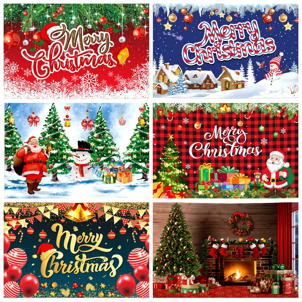 

Merry Christmas Fireplace Background Brick Wall Window Red Curtain Wreath Family Portrait Background Photo Studio Shoot Props