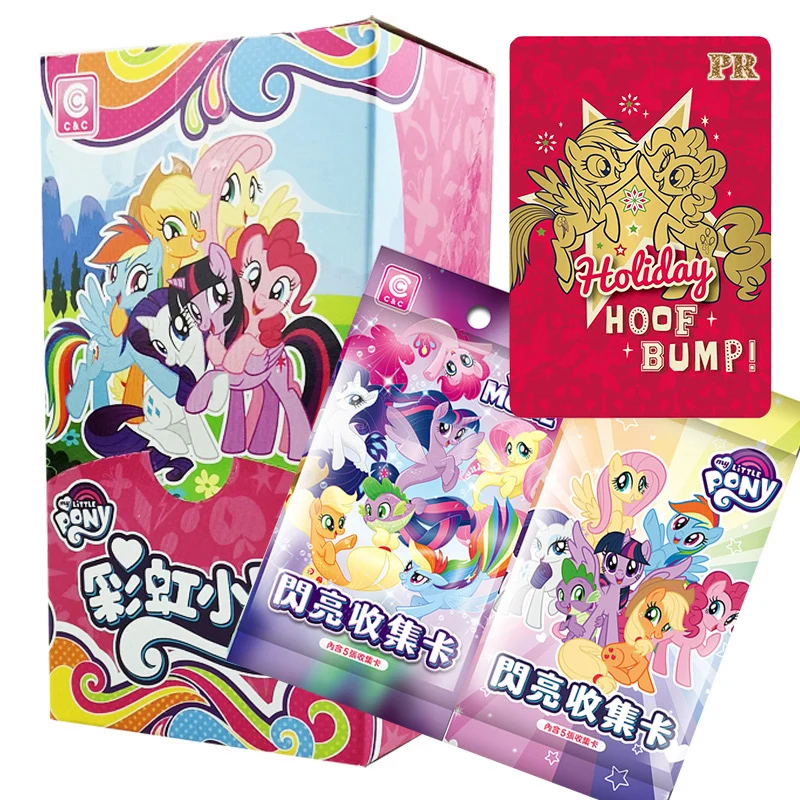 

2023 Hasbro My Little Pony Cards Gold Pony Cards Shiny Cards R MR PR Princess Cards BOX-PR Pack Game Collection Kids Toys