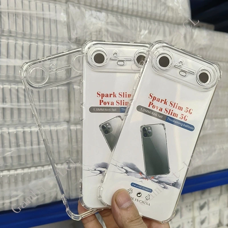 Anti-Fall-Hülle für Tecno Spark Slim PovaSlim KM9 TecnoPovaSlim, weiches TPU, original stoßfeste Rückseite auf Tecno Pova Slim 5G – Detail 6