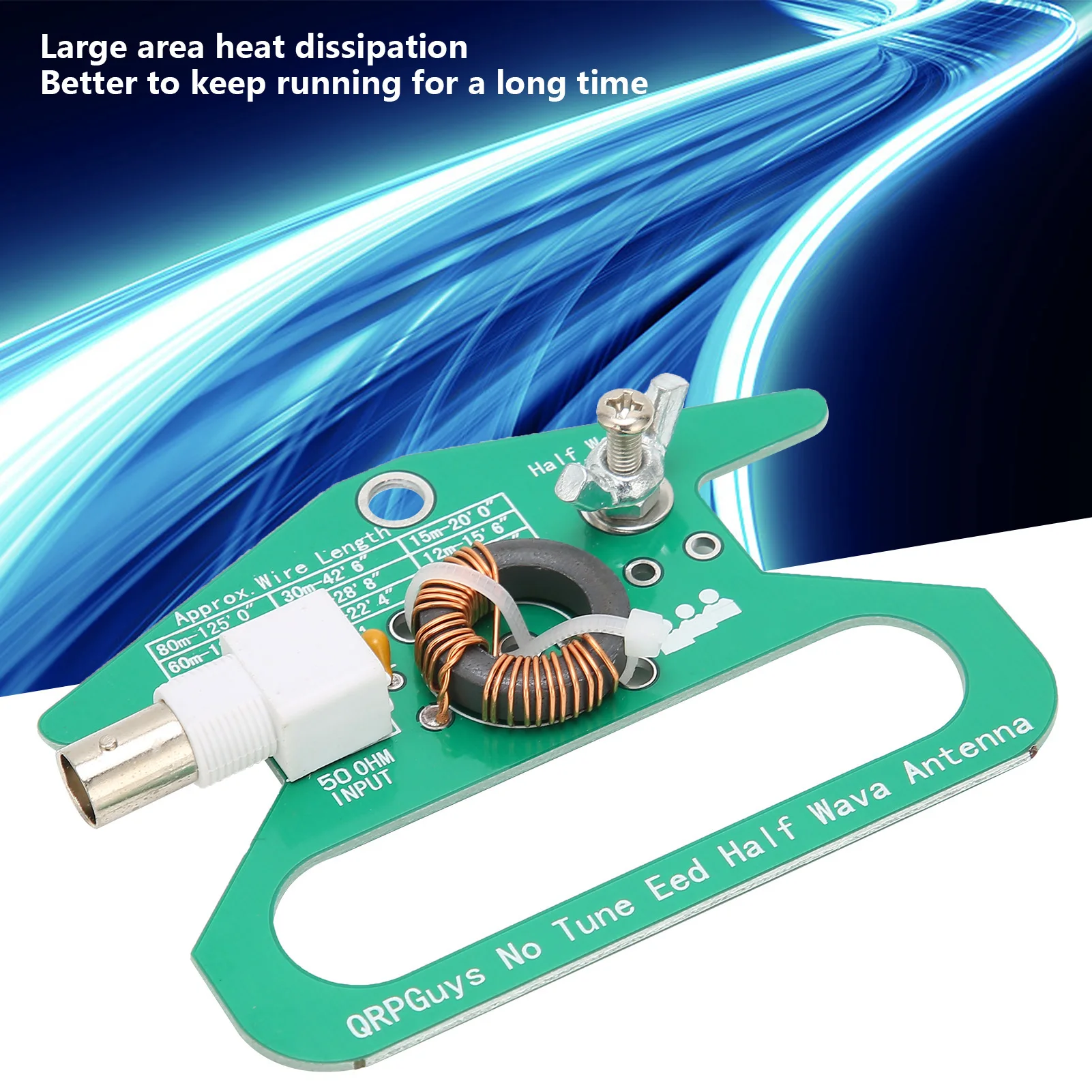 No-Tune End-Fed Half-Wave Antenna Module Portable Assembly 50-Ohm Impedance Component No-Tune End-Fed Half-Wave Antenna