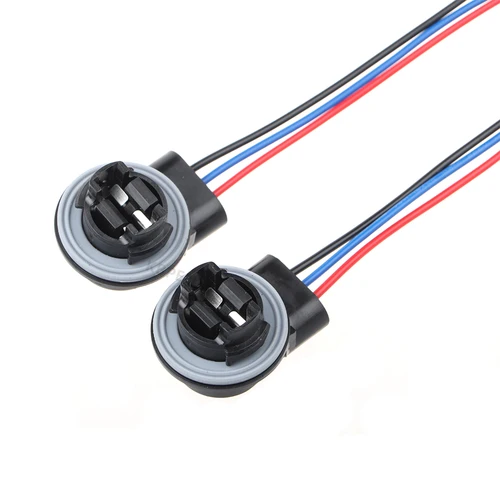 Imagen 2 del producto 2 x conectores de enchufe de luz de coche T25 3157 soporte de lámpara de bombilla para Ford Jeep Buick Dodge accesorios de arnés de cableado