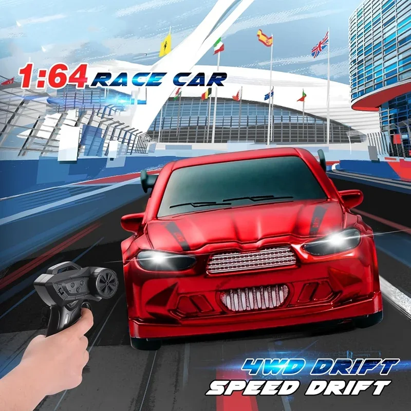 

1/64 2,4G Hoge Nabiheid Drift 4WD Afstandsbediening Auto Vierwielaandrijving Radiogestuurde Racing модель Jongen Speelgoed Gift