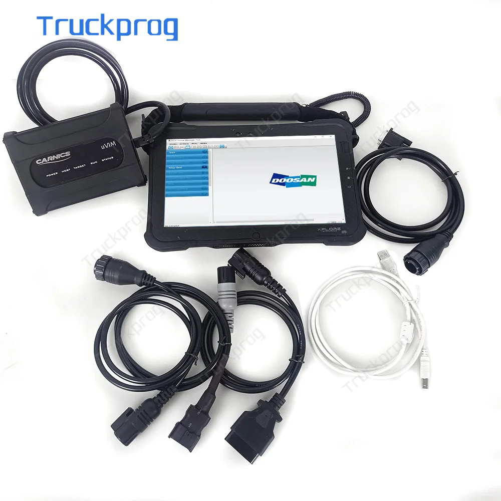 Diagnostic tool for Doosan Diagnostic Scanner kit Heavy Duty uvim Communication Interface Loader Diagnosis+Xplore tablet