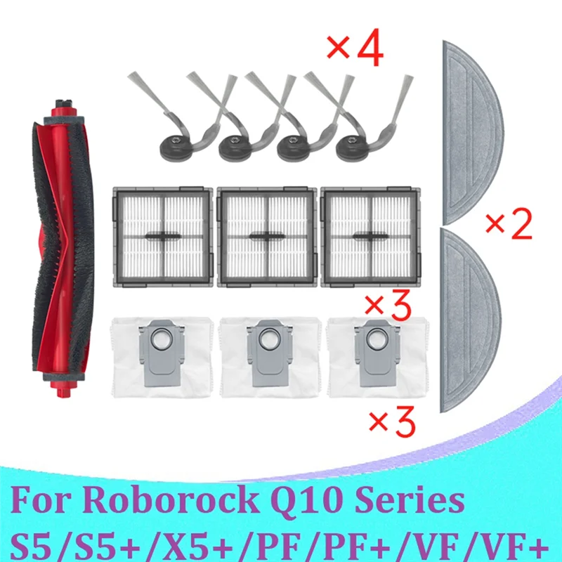 SANQ cepillo principal Cepillo Lateral bolsa de polvo paño de mopa accesorios para Roborock Q10 Series S5/S5 +/X5 +/PF/PF +/VF/VF + aspiradora