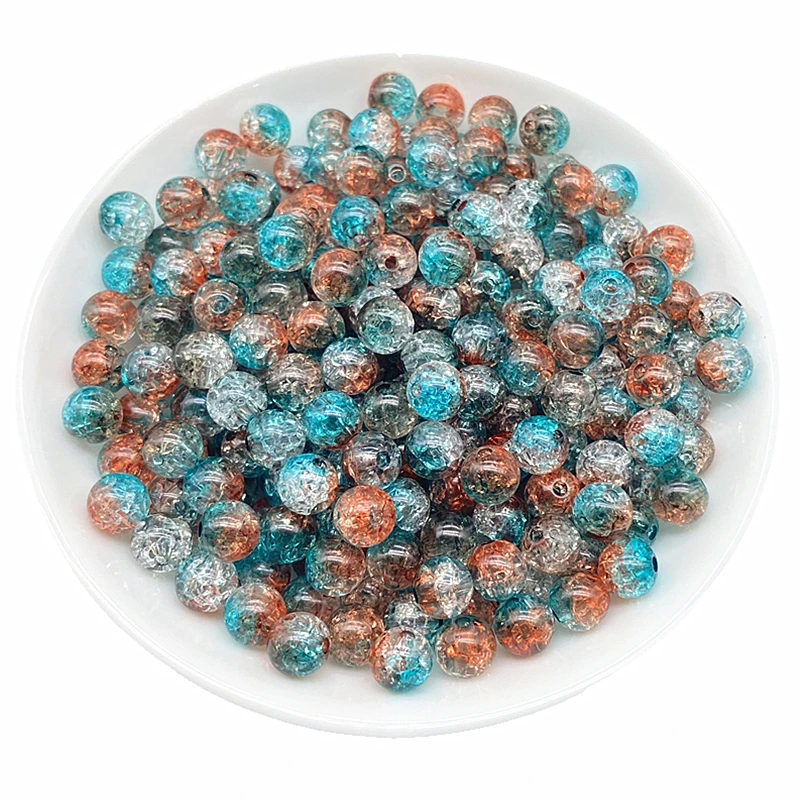 حبات أكريليك متصدعة لصنع الحلي بنفسك ، ألوان مزدوجة ، فاصل دائري فضفاض ، سوار ، دلاية ، حلق ، 8 2.8