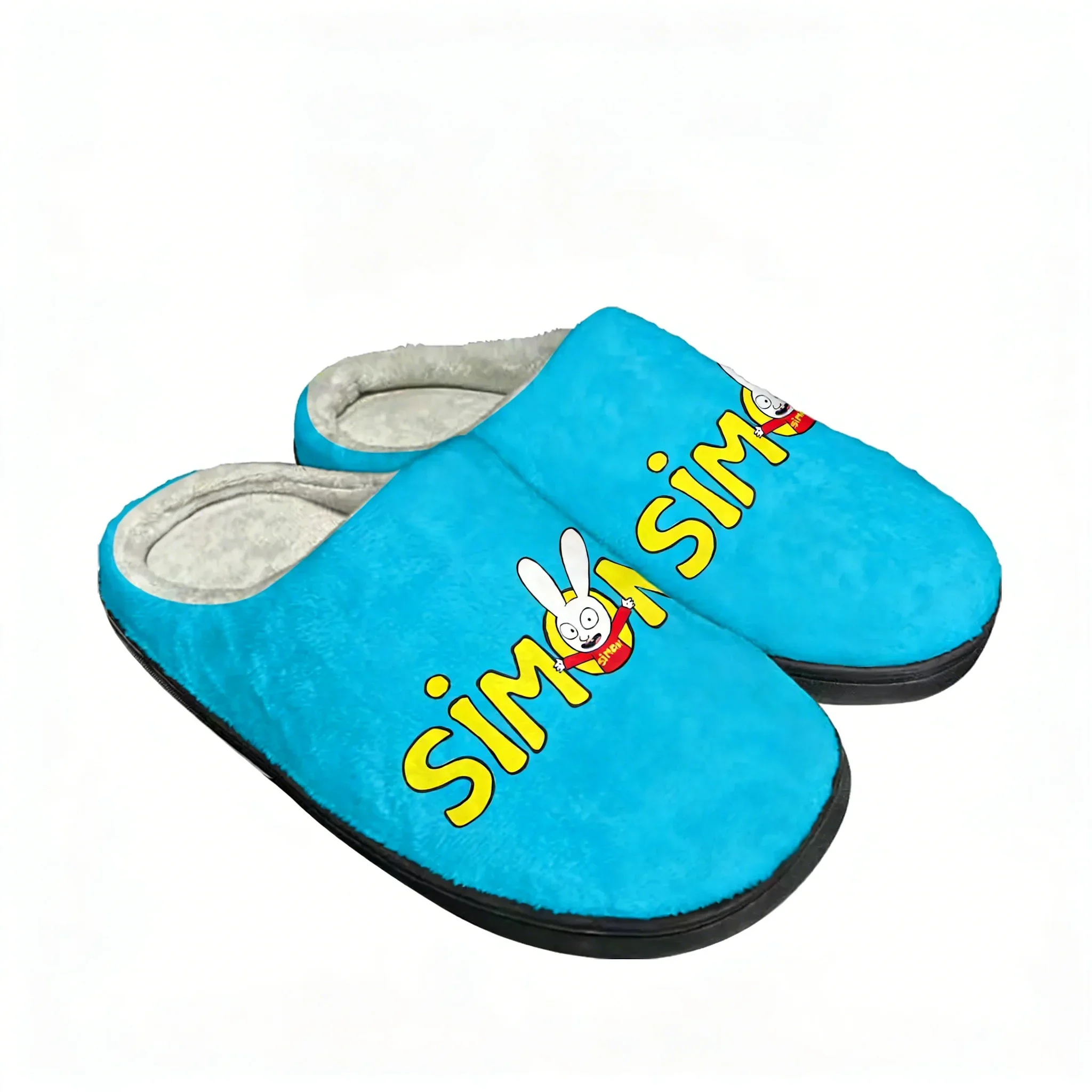 Simon Logo Pattern Bunny Cartoon Home Cotton Slippers Mens Women Lightweight Plush Bedroom High Quality Customized DIY Shoe Gift