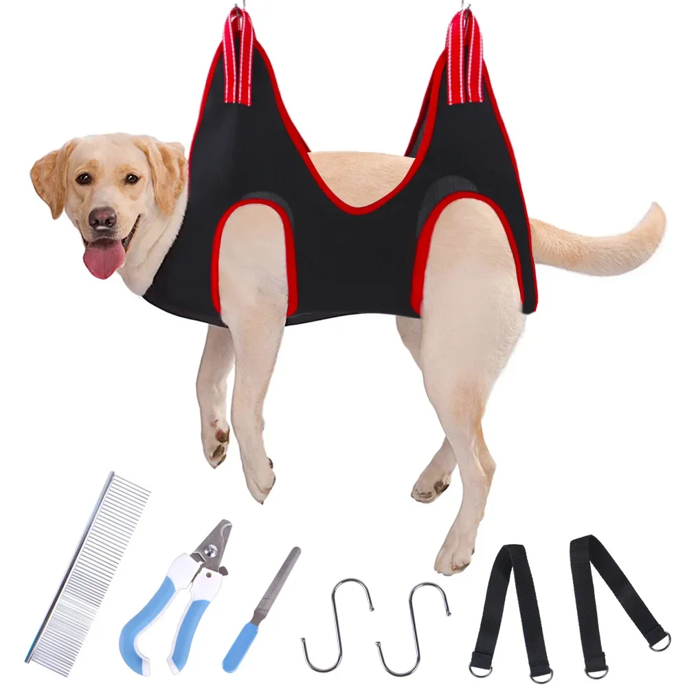 Pet Nail File Puppy Cat Beauty Hammock with Nail Clippers Hammock/trimmer Strap Restraint Bath Bag Dog Supplies