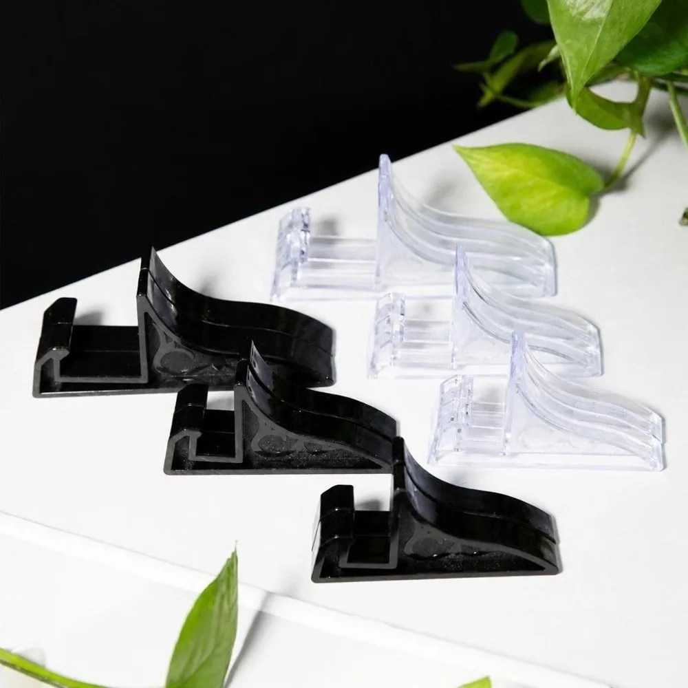 2Pcs Plastic Photo Frame Stand Clear/Black Multi-Purpose Plastic Display Stand Quicksand Painting Base