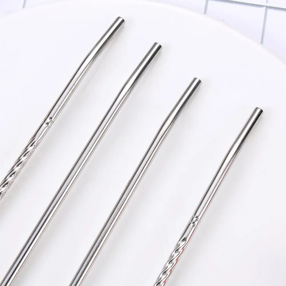 Reusable Stainless Steel Long Twisted Straw Spoon Tea Scoop Colored  Straw Cocktail Coffee Stirring Spoon