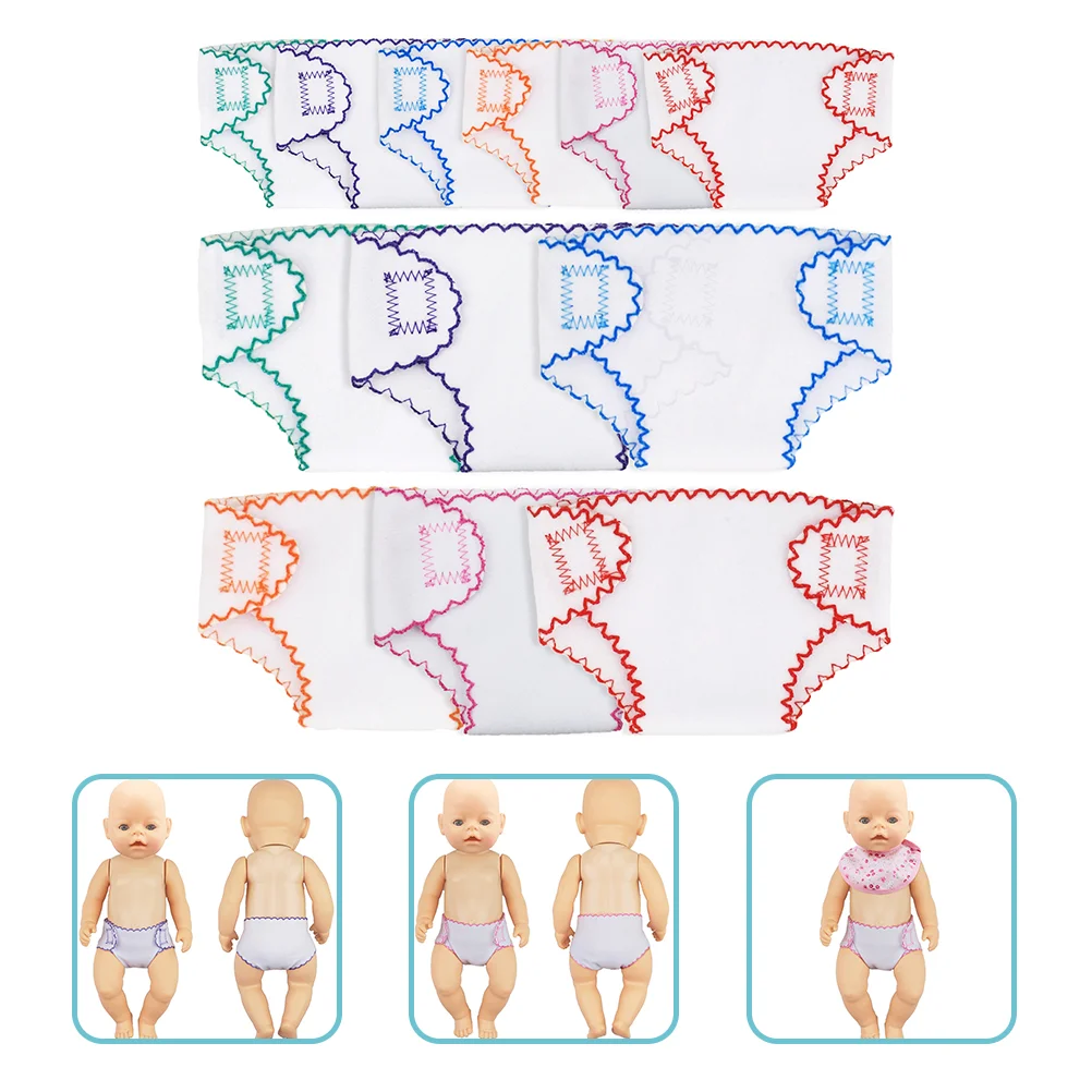 12 Stuks Meisjes Doek Luiers Speelset Onderbroek Speelgoed Baby Accessoire Accessoires Kleding Gebreid Katoen