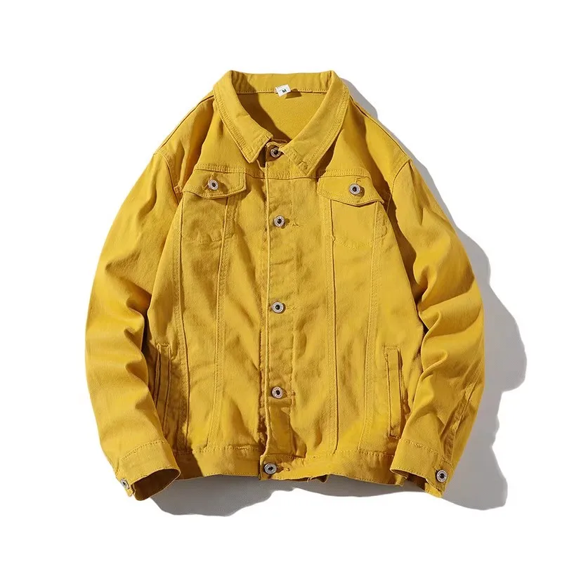 

Spring Autumn Denim Jacket Men Chic Slim Fit Casual Streetwear Hip Hop Jean Outerwear Fashion Cotton Loose Couple Denim Coat