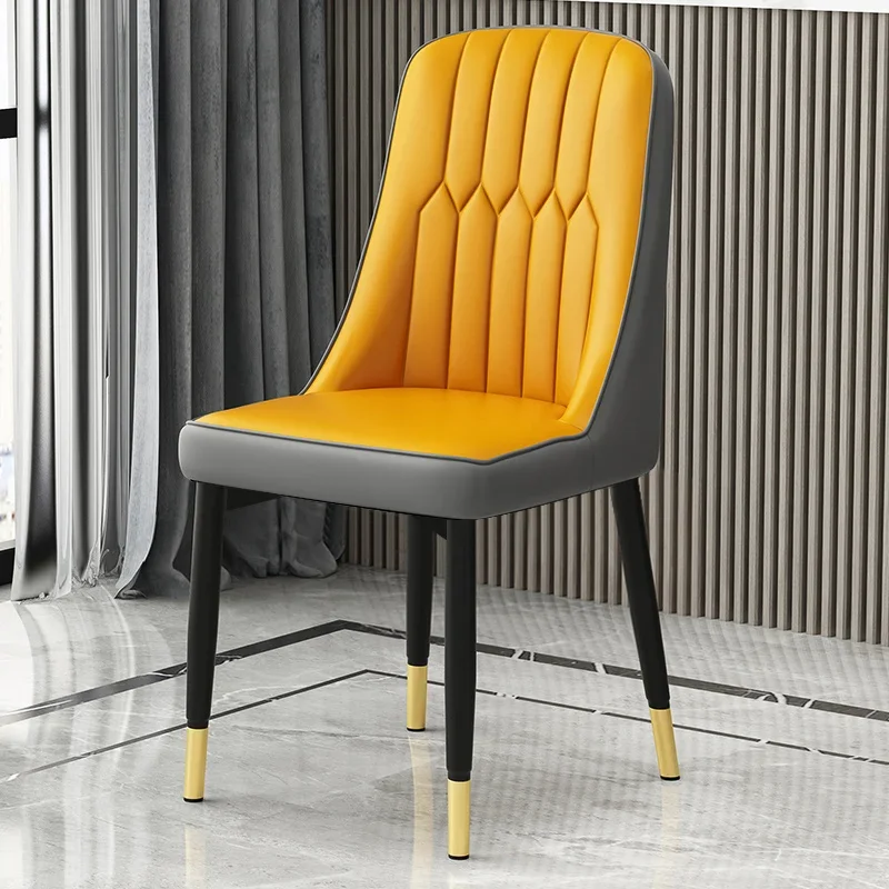 

Comfortable Dining Chairs Durable Moisture Proof Living Room Leather Chair Nordic Ergonomic Sillas Simplicity Furniture