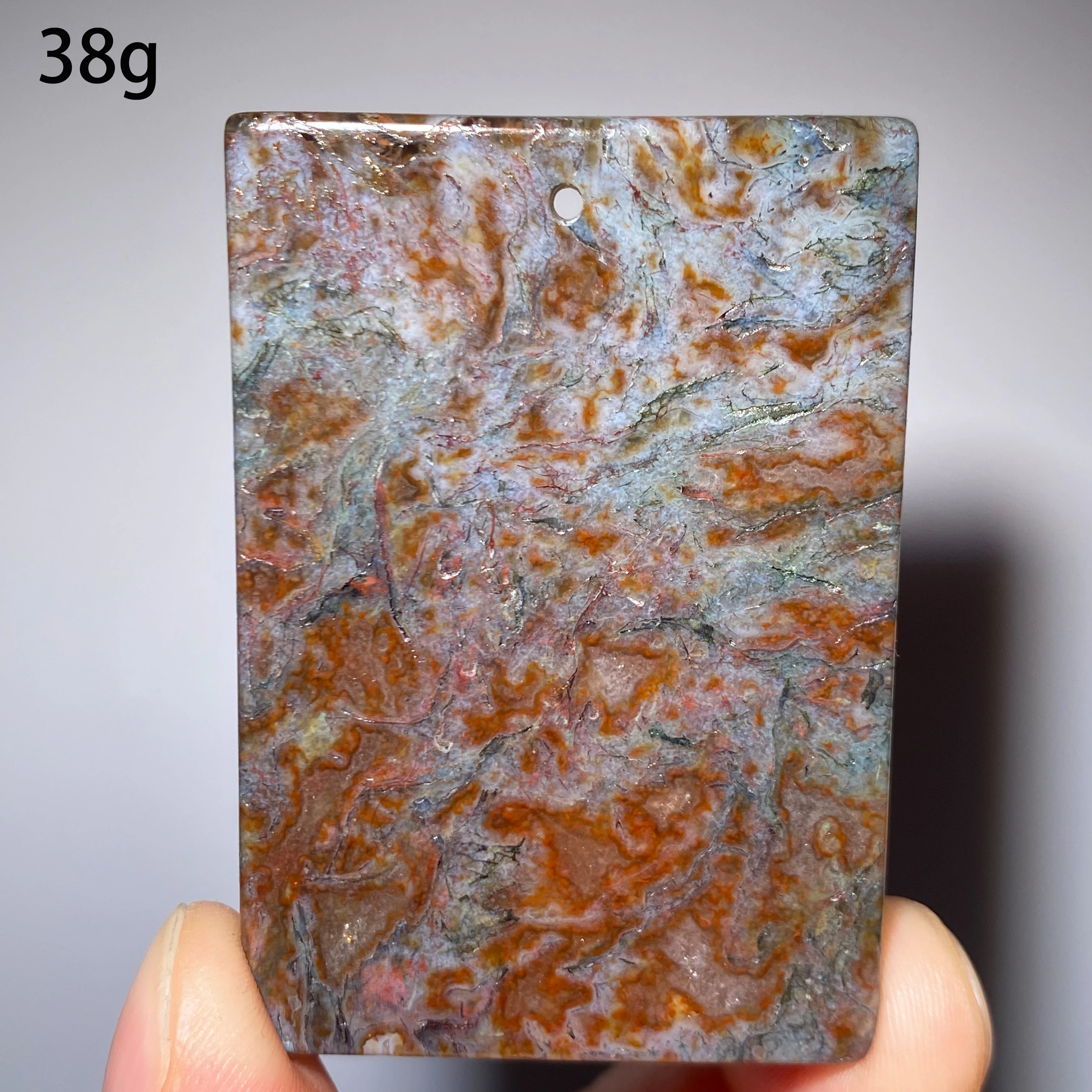 100% Natural Carnelian Crystal Pendant - Moss Agate Jewelry Rock Decoration Rough Polished Quartz Stone Gift for Healing