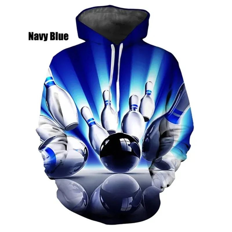 The Bowling Ball Graphic Hoodies For Men 3D Ground Ball Printed Hooded Sweatshirts Kid Fashion Gym Sports Pullovers Women Hoodie