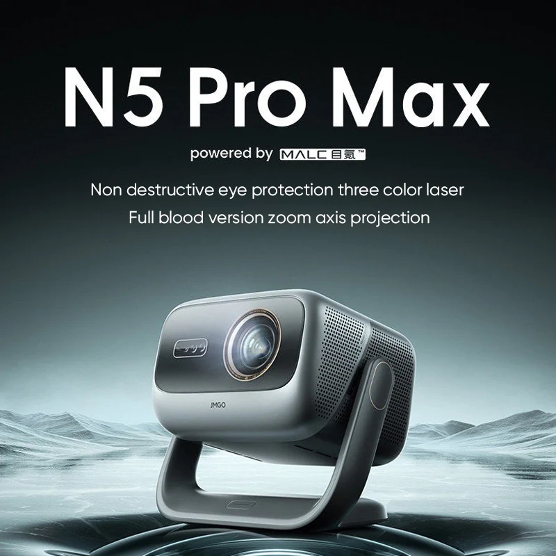 JMGO N5 Pro Max 4K Triple Laser Projector 3600 CVIA 4300 ISO Lumens 11000:1 Contrast MT9681 Chip Full Optical Zoom Lens Shift