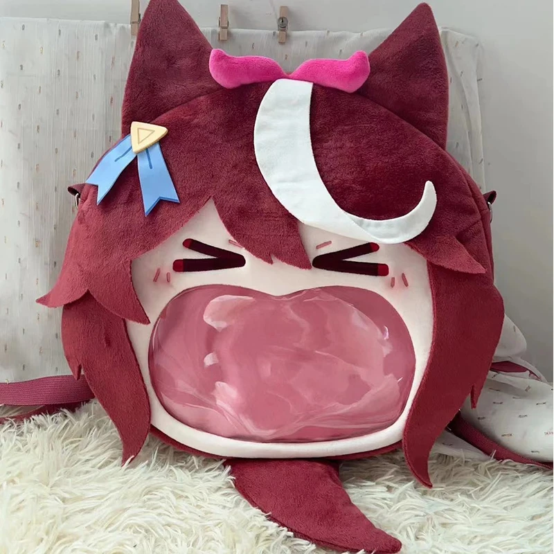 Anime Tokai Teio Cosplay Plush Bag Laugh Face Transparent Itabag Backpack Lolita Women Crossbody Shoulder Bag Wallet In Stock