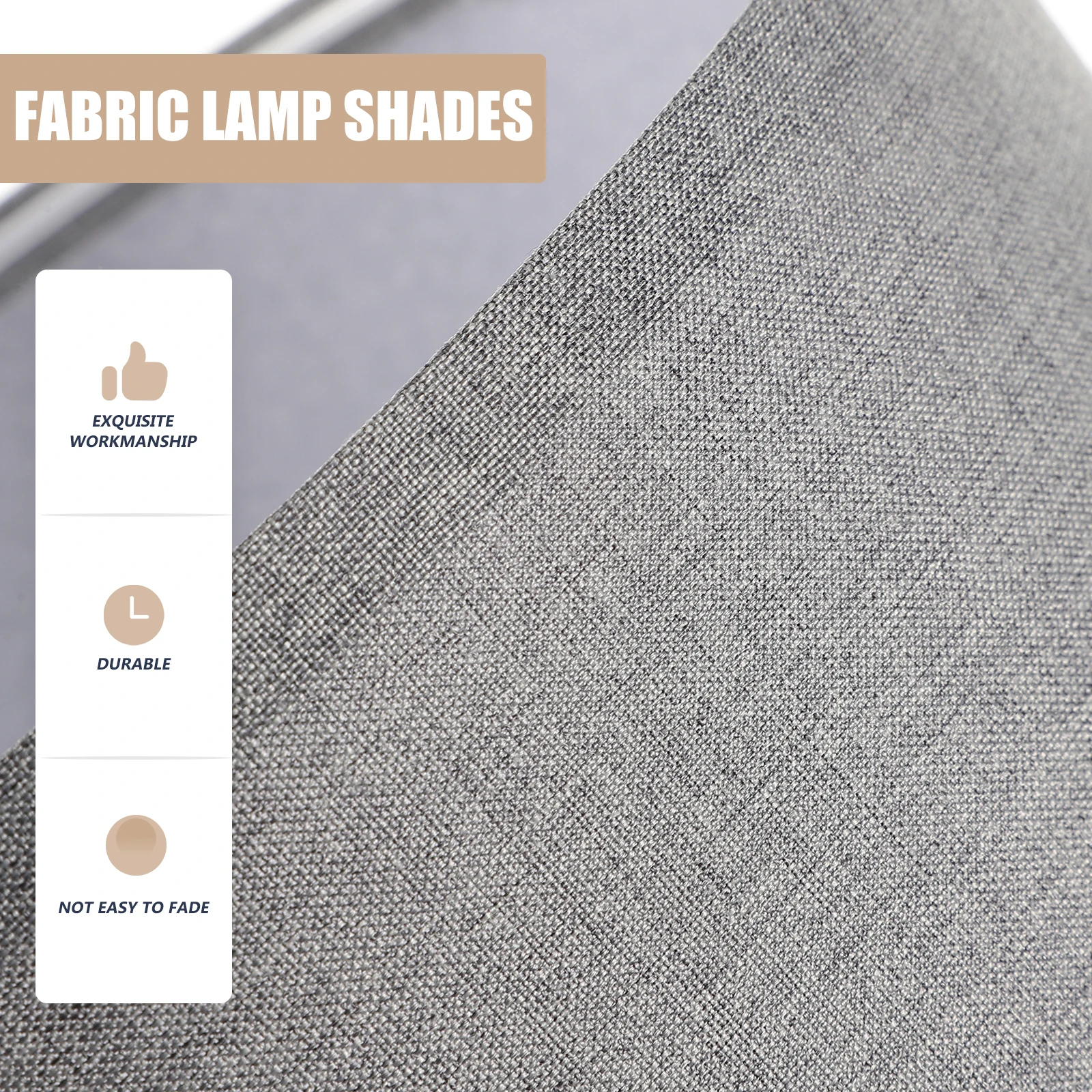 

2pcs Linen Lampshade Fabric Cloth Light Shades 260x190MM Beige Gray Table Bedside Hanging Lamp Shades Replacement